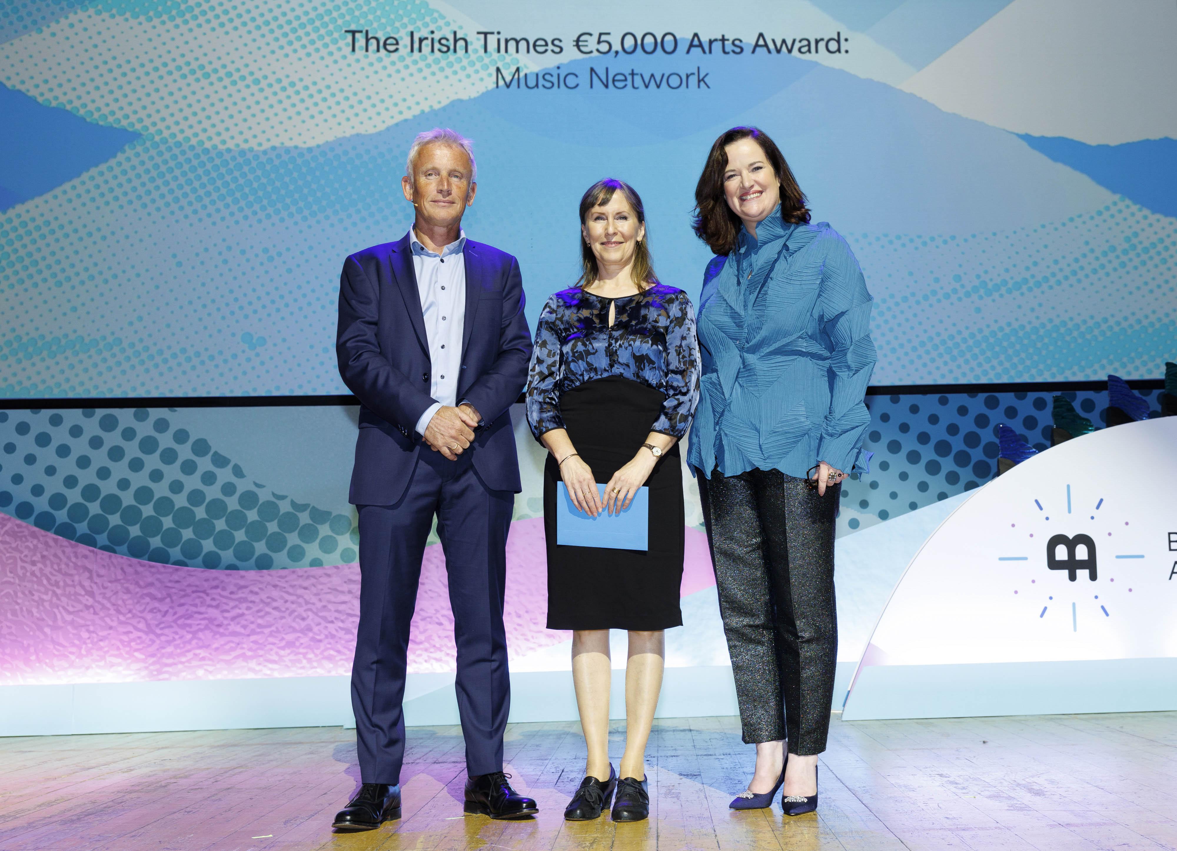 Pictured: Garry Moroney, The Irish Times, Sharon Rollston, Music Network & Louise O'Reilly, Business to Arts