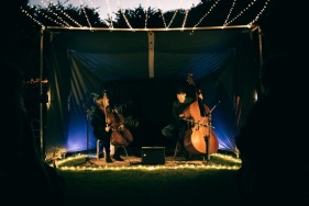 'WE USED TO PLAY HERE' is a Covid-adapted venue and performance by cellist Kate Ellis and double-bassist Caimin Gilmore funded in Round 1 of the Bank of Ireland Begin Together Arts Fund. Photo: Adrian O’Connell