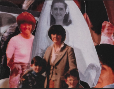 Collage of old photographs of the mother of artist Asbestos, the subject of the documentary Don't Forget to Remember