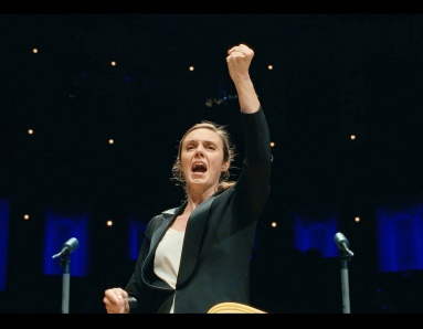 Greek conductor Zoe Zeniodi takes part in 'La Maestra' a competition for female conductors that is the subject of 'Maestra' a film screened as part of the 2025 Dublin International Film Festival.