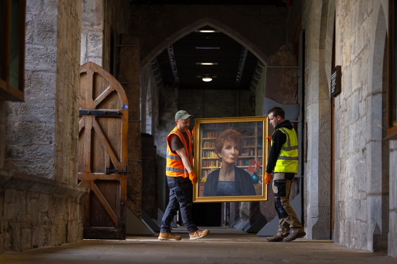 Pictured is Gerry Davis' portrait delivery to the Aula Maxima. Photo Credit: Shane O'Neill