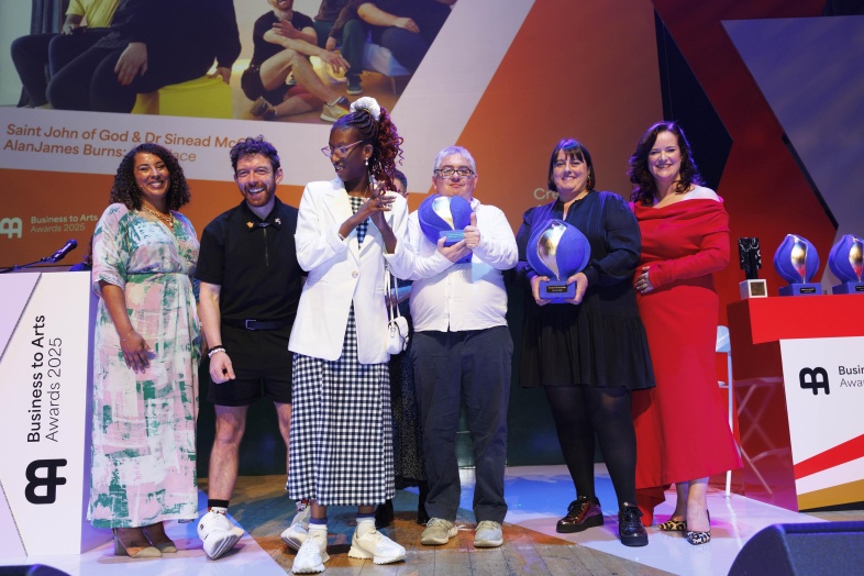 Aisling McCaffrey, Business to Arts, AlanJames Burns, Pelumi Bamidele, Tony Davis, Dr Sinead McCann &amp; Louise O'Reilly, Business to Arts. Photo by Andres Poveda &amp; Conor McCabe