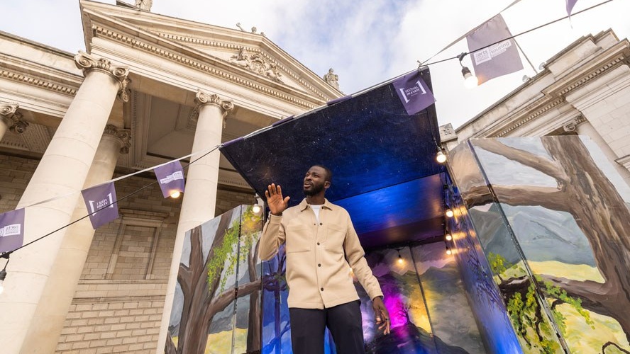 Pictured is Samuel Yakura from WeAreGriot, a collective of Nigerian-Irish poets and storytellers who will perform as part of the Festival in a Van programme in 2023. The programme was awarded funding as part of Round 3 of the Bank of Ireland Begin Together Arts Fund in partnership with Business to Arts. Photo: Naoise Culhane